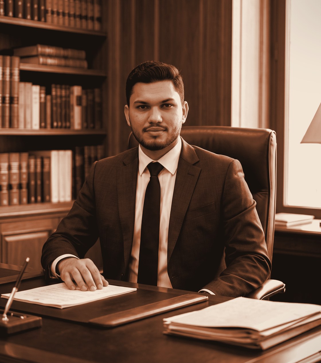 Tausif Rawoot at his desk